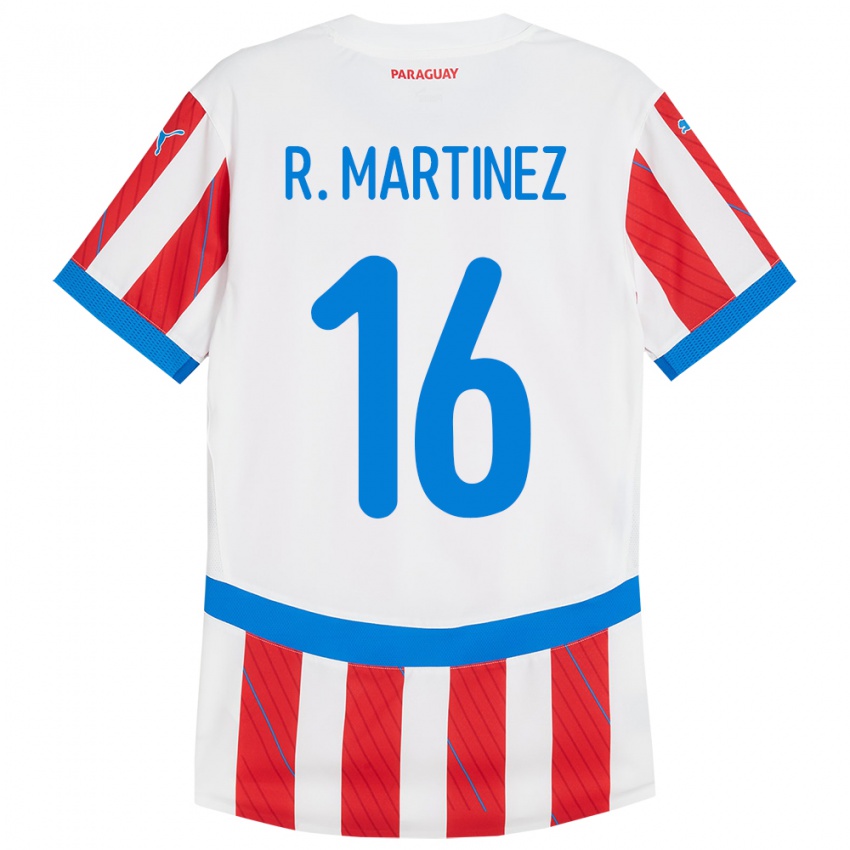 Heren Paraguay Ramona Martínez #16 Wit Rood Thuisshirt Thuistenue 24-26 T-Shirt