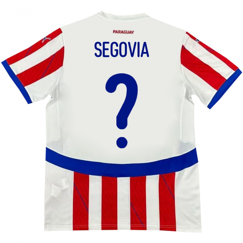 Heren Paraguay María Segovia #0 Wit Rood Thuisshirt Thuistenue 24-26 T-Shirt