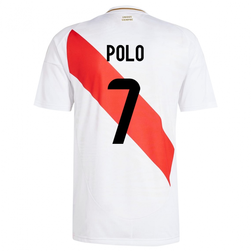 Heren Peru Andy Polo #7 Wit Thuisshirt Thuistenue 24-26 T-Shirt