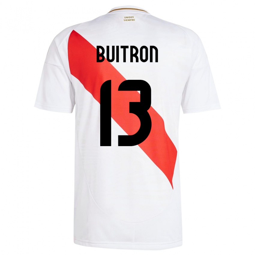 Heren Peru Alison Buitrón #13 Wit Thuisshirt Thuistenue 24-26 T-Shirt