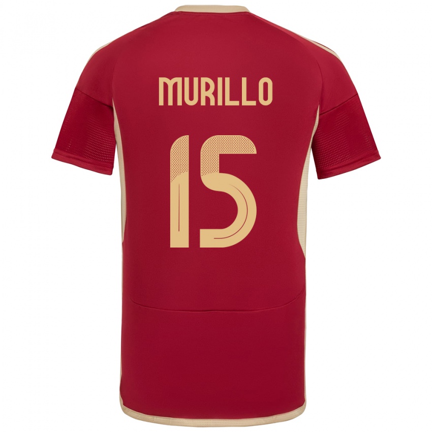 Heren Venezuela Jhon Murillo #15 Bourgondië Thuisshirt Thuistenue 24-26 T-Shirt