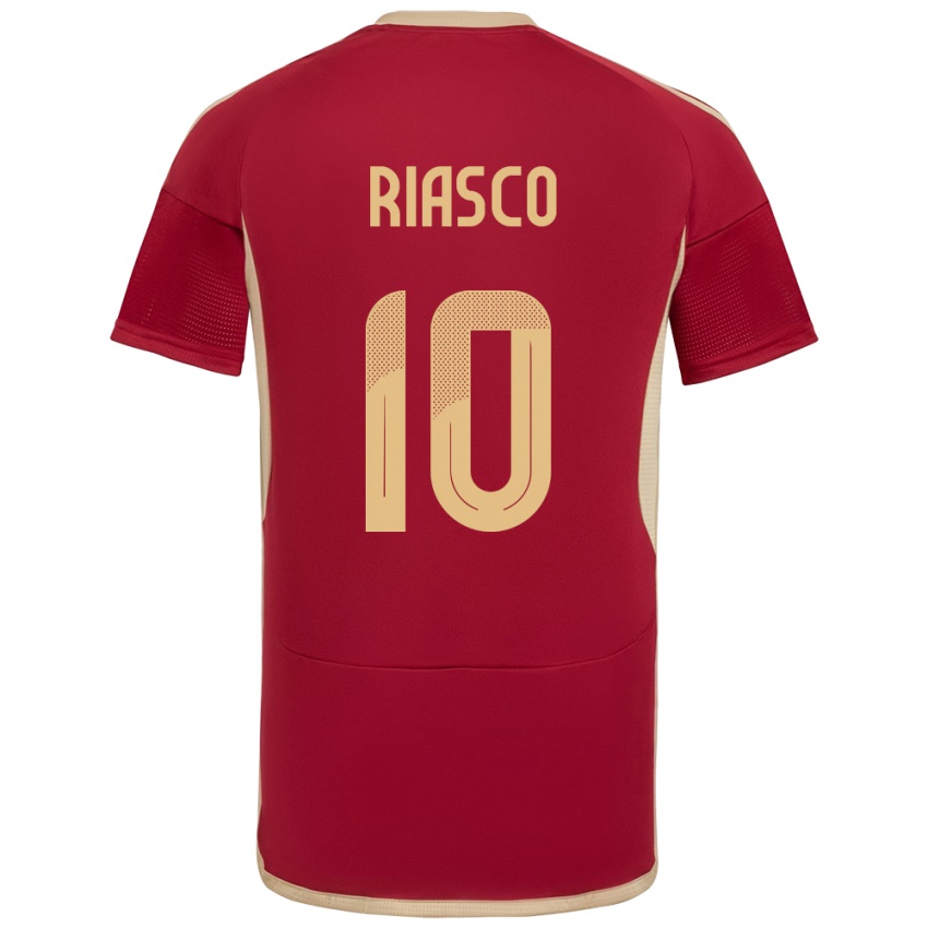 Heren Venezuela José Riasco #10 Bourgondië Thuisshirt Thuistenue 24-26 T-Shirt