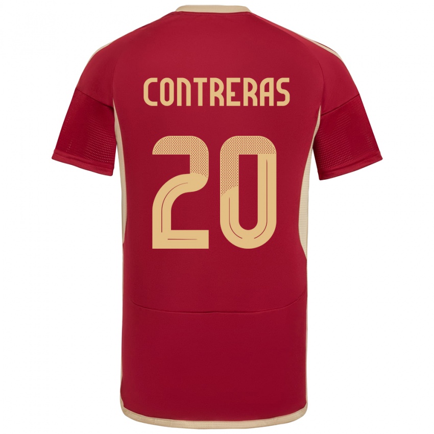 Heren Venezuela Anderson Contreras #20 Bourgondië Thuisshirt Thuistenue 24-26 T-Shirt