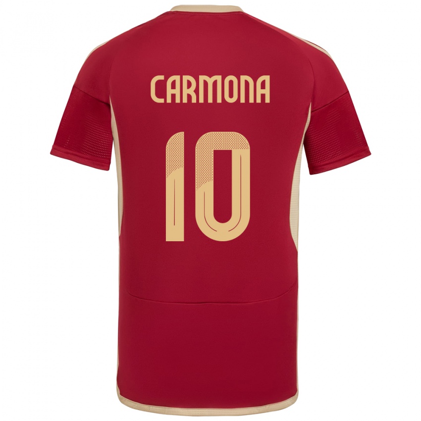 Heren Venezuela Wikelman Carmona #10 Bourgondië Thuisshirt Thuistenue 24-26 T-Shirt