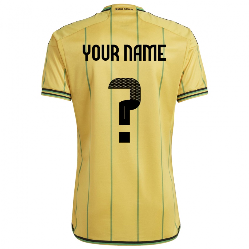 Heren Jamaica Uw Naam #0 Geel Thuisshirt Thuistenue 24-26 T-Shirt