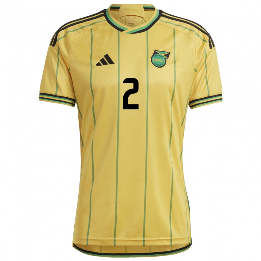 Heren Jamaica Theanna Burnett #2 Geel Thuisshirt Thuistenue 24-26 T-Shirt