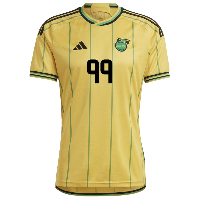 Heren Jamaica Malikae Dayes #99 Geel Thuisshirt Thuistenue 24-26 T-Shirt