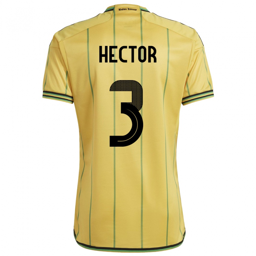 Heren Jamaica Michael Hector #3 Geel Thuisshirt Thuistenue 24-26 T-Shirt