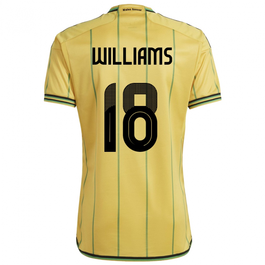 Heren Jamaica Romario Williams #18 Geel Thuisshirt Thuistenue 24-26 T-Shirt