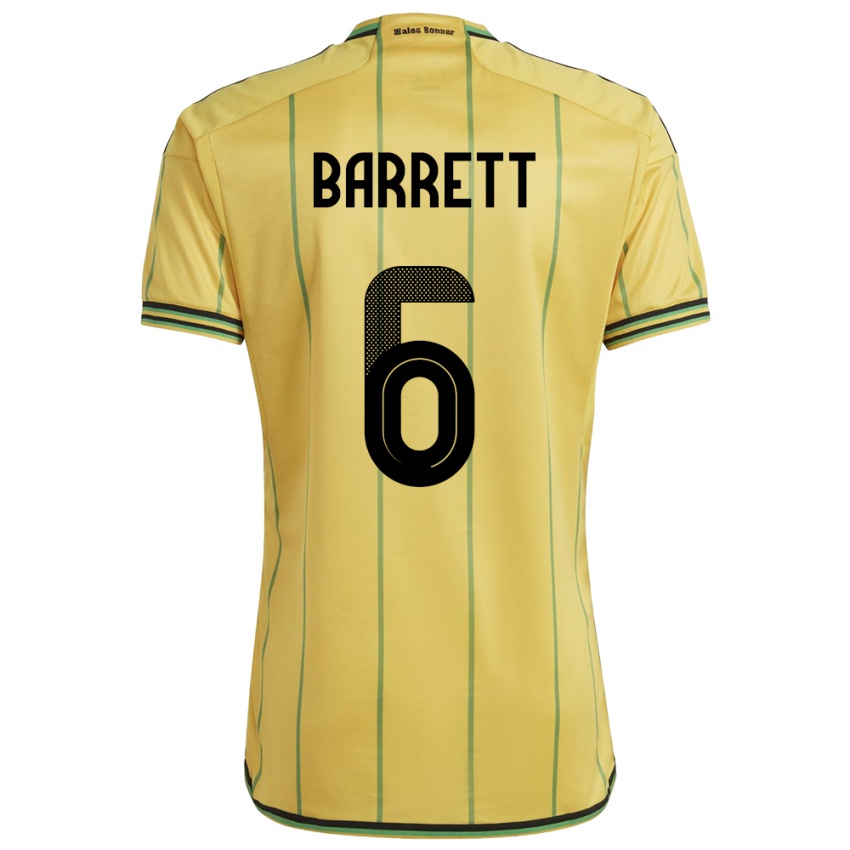 Heren Jamaica Ronaldo Barrett #6 Geel Thuisshirt Thuistenue 24-26 T-Shirt