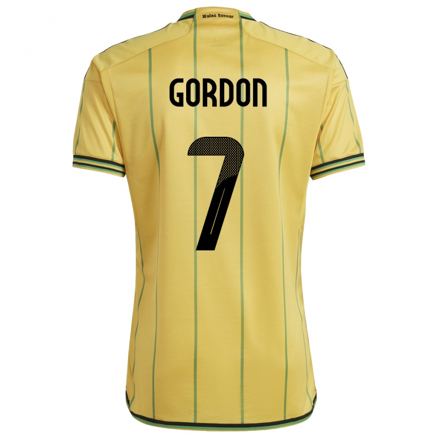 Heren Jamaica Robino Gordon #7 Geel Thuisshirt Thuistenue 24-26 T-Shirt