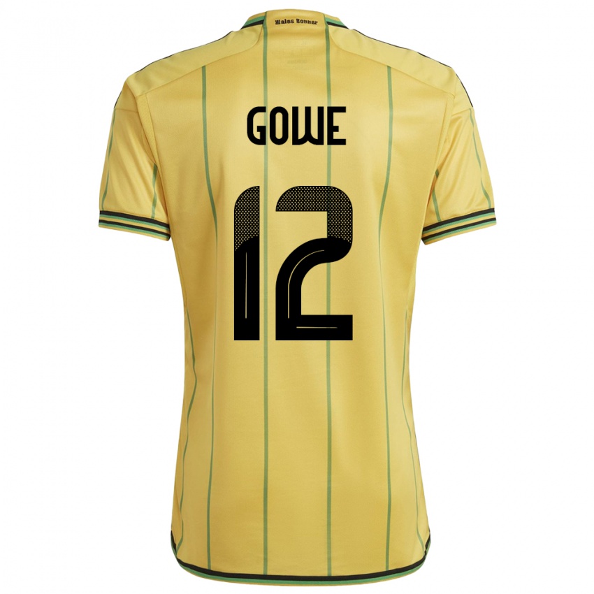 Heren Jamaica Tyrese Gowe #12 Geel Thuisshirt Thuistenue 24-26 T-Shirt