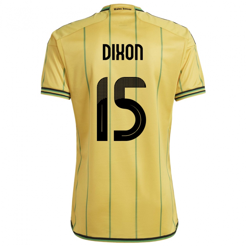 Heren Jamaica Ahir Dixon #15 Geel Thuisshirt Thuistenue 24-26 T-Shirt