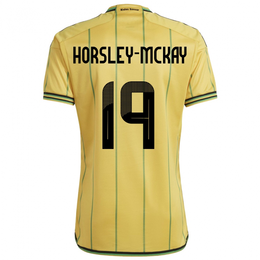 Heren Jamaica Kyron Horsley-Mckay #19 Geel Thuisshirt Thuistenue 24-26 T-Shirt