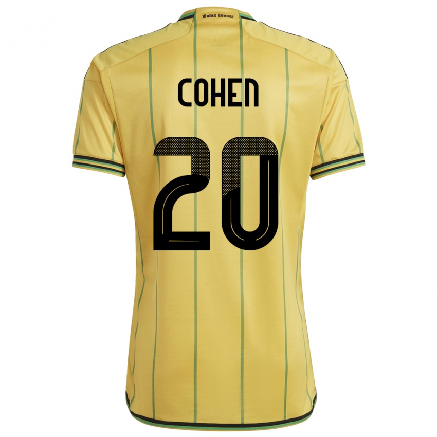 Heren Jamaica Dunsting Cohen #20 Geel Thuisshirt Thuistenue 24-26 T-Shirt