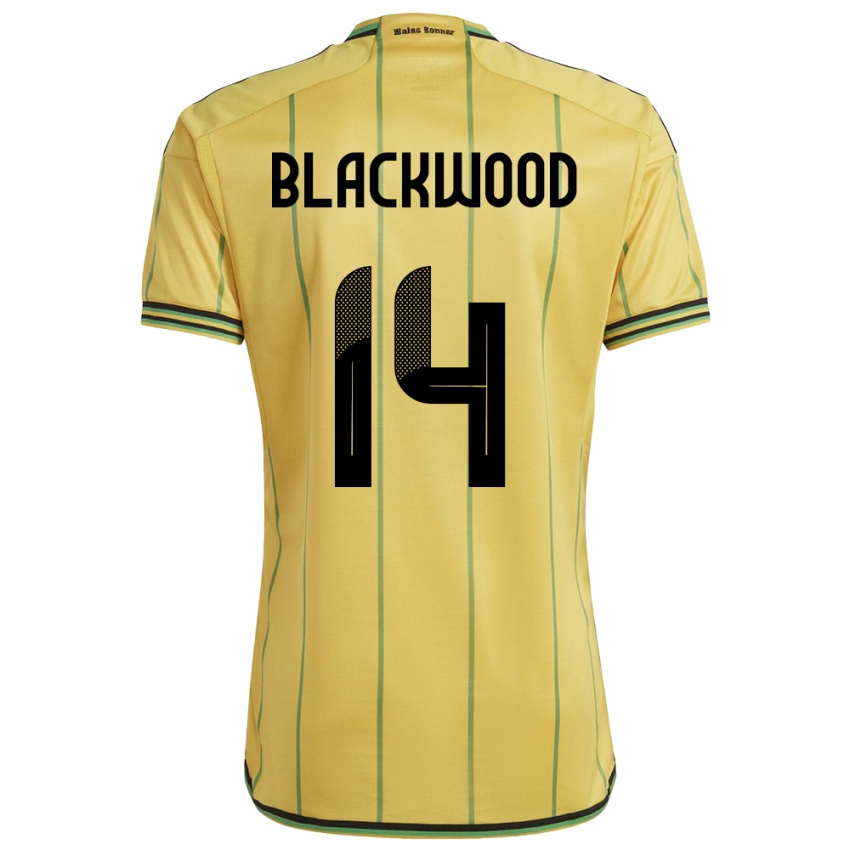 Heren Jamaica Deneisha Blackwood #14 Geel Thuisshirt Thuistenue 24-26 T-Shirt