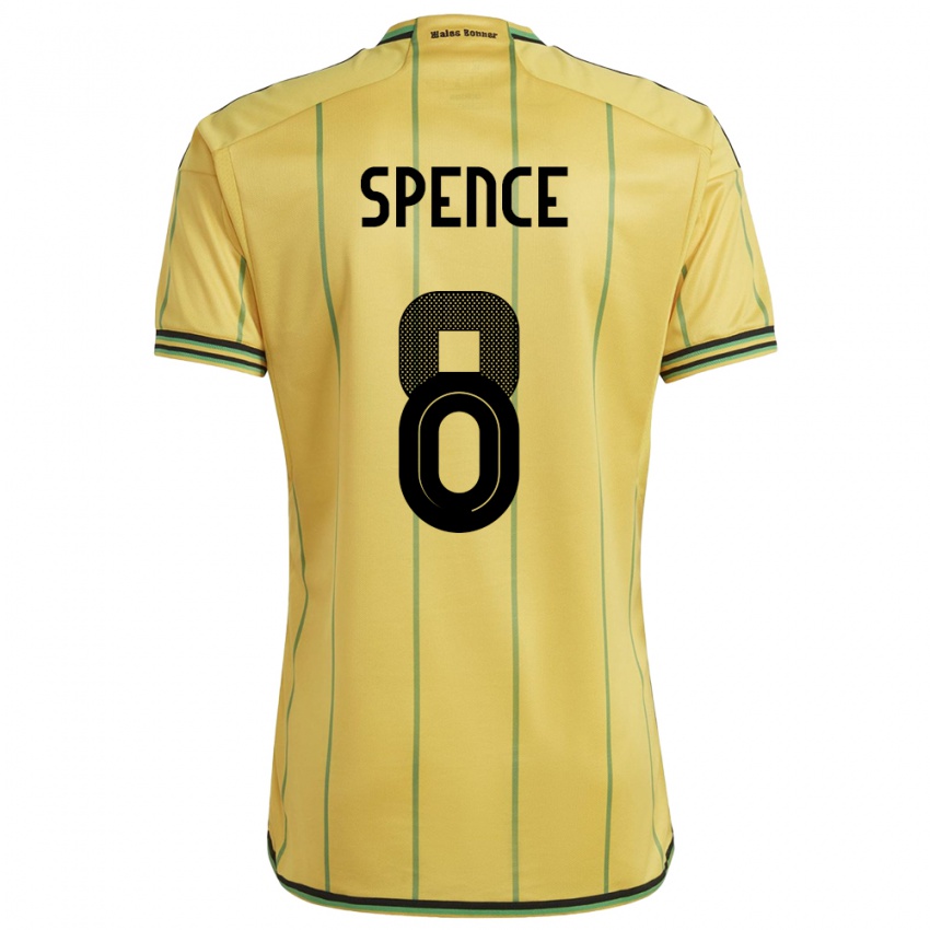 Heren Jamaica Drew Spence #8 Geel Thuisshirt Thuistenue 24-26 T-Shirt