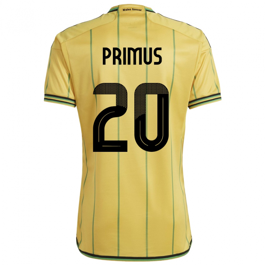 Heren Jamaica Atlanta Primus #20 Geel Thuisshirt Thuistenue 24-26 T-Shirt