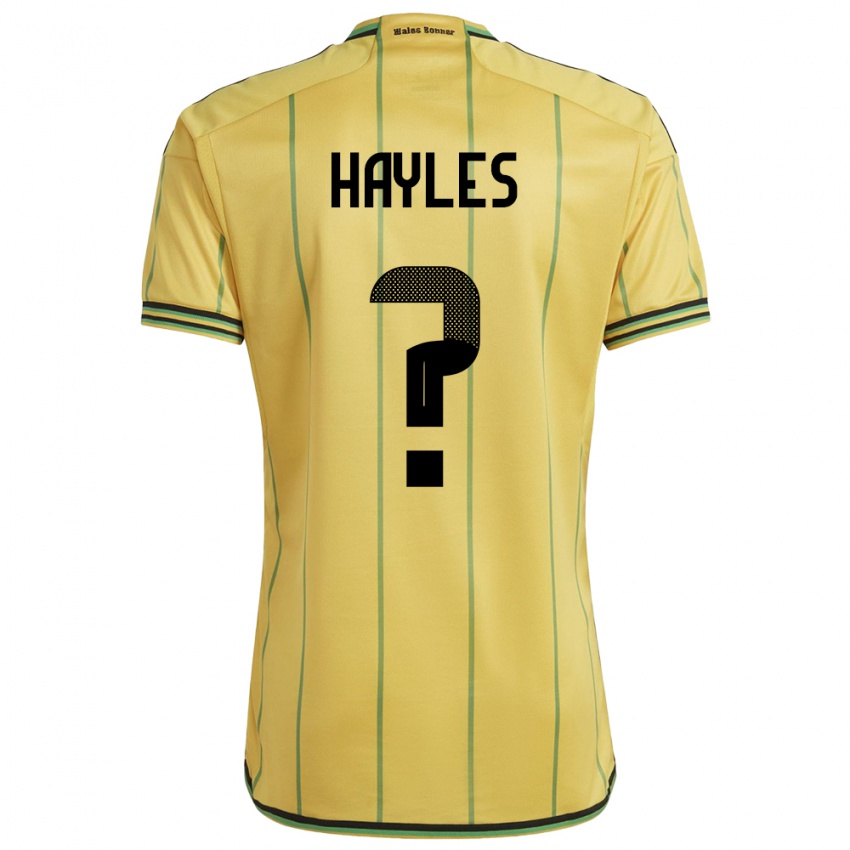 Heren Jamaica Shania Hayles #0 Geel Thuisshirt Thuistenue 24-26 T-Shirt