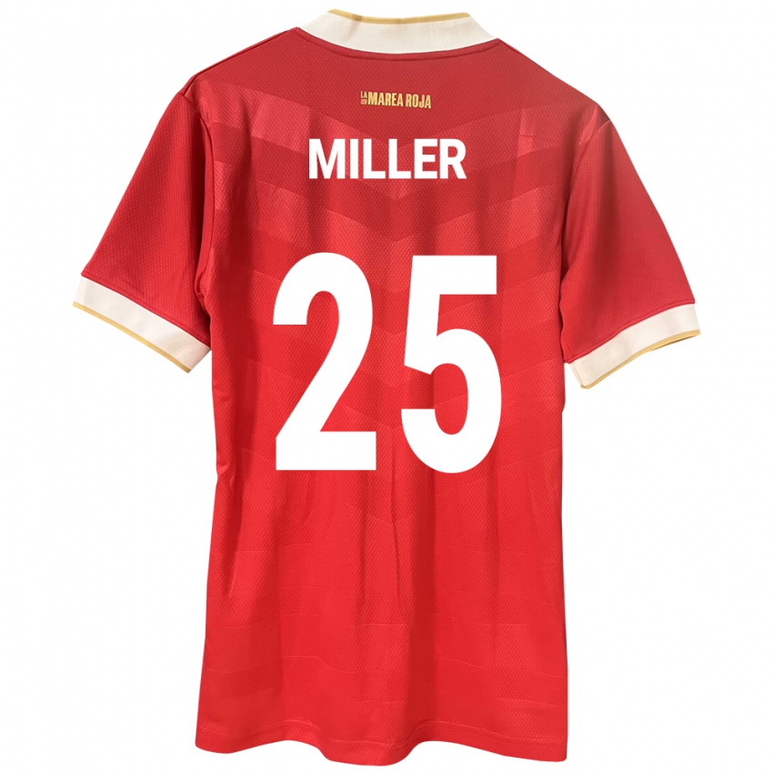 Heren Panama Roderick Miller #25 Rood Thuisshirt Thuistenue 24-26 T-Shirt