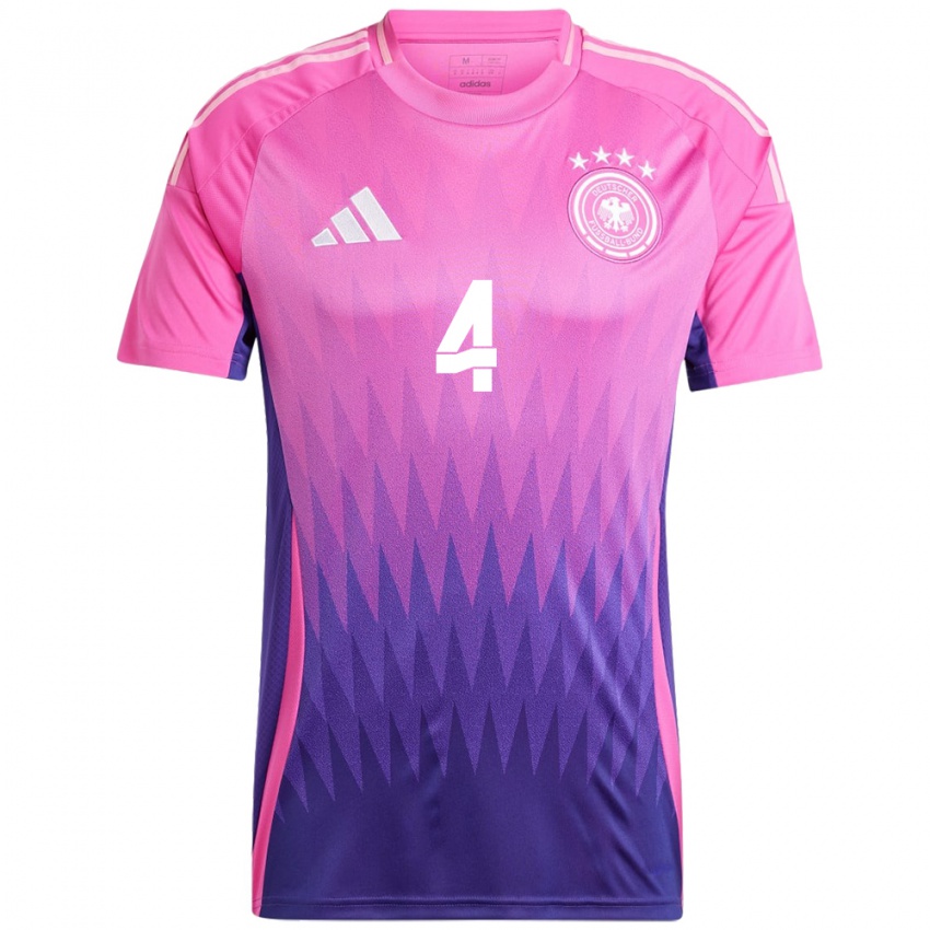 Heren Duitsland Leonie Maier #4 Roze Paars Uitshirt Uittenue 24-26 T-Shirt