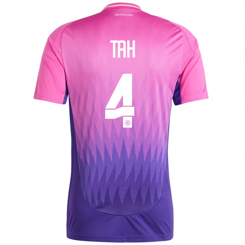 Heren Duitsland Jonathan Tah #4 Roze Paars Uitshirt Uittenue 24-26 T-Shirt