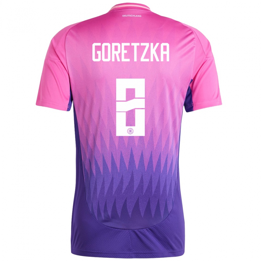 Heren Duitsland Leon Goretzka #8 Roze Paars Uitshirt Uittenue 24-26 T-Shirt