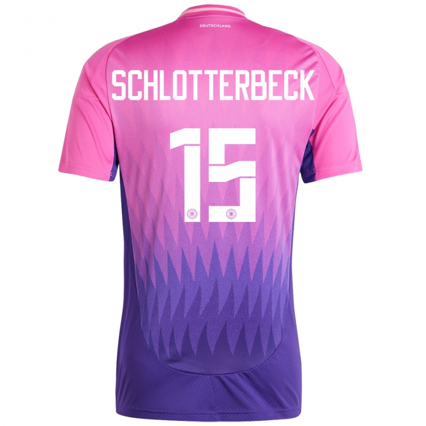 Heren Duitsland Nico Schlotterbeck #15 Roze Paars Uitshirt Uittenue 24-26 T-Shirt