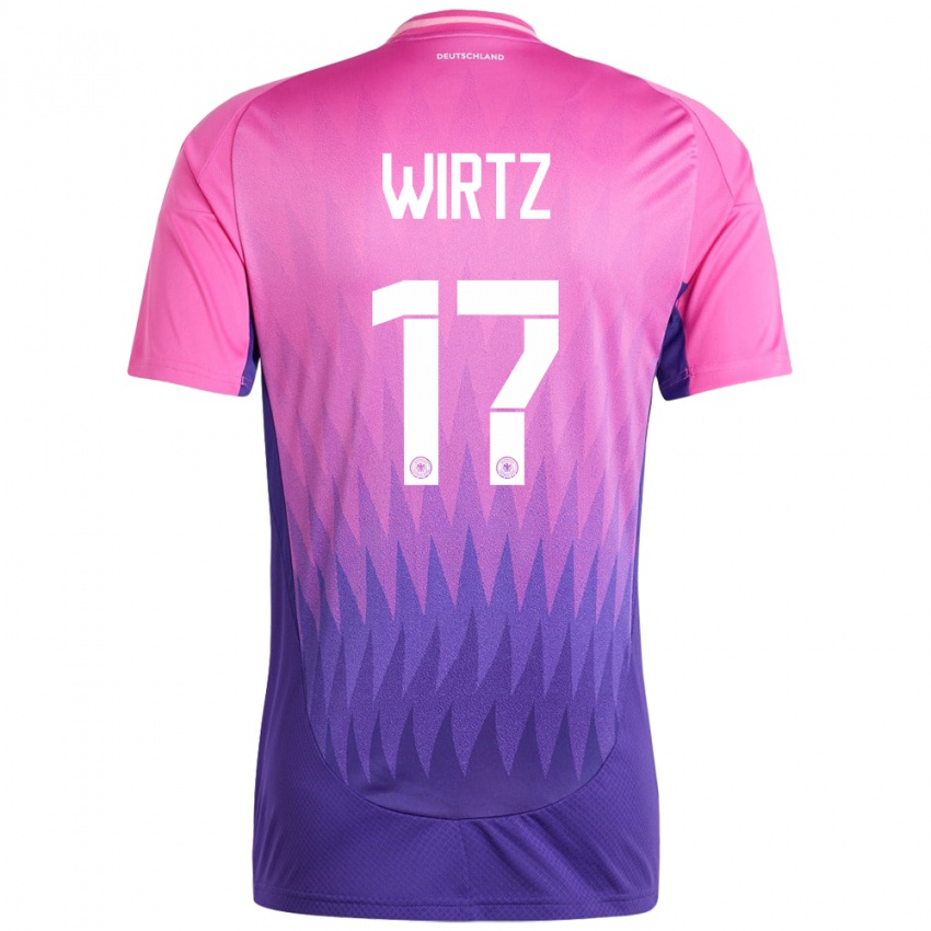 Heren Duitsland Florian Wirtz #17 Roze Paars Uitshirt Uittenue 24-26 T-Shirt