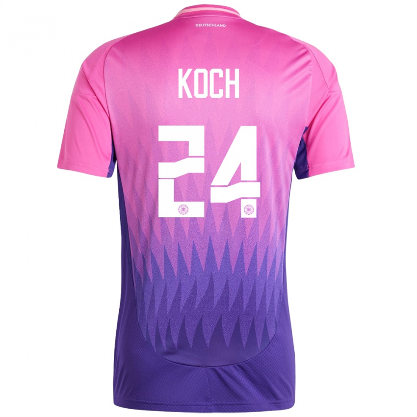 Heren Duitsland Robin Koch #24 Roze Paars Uitshirt Uittenue 24-26 T-Shirt