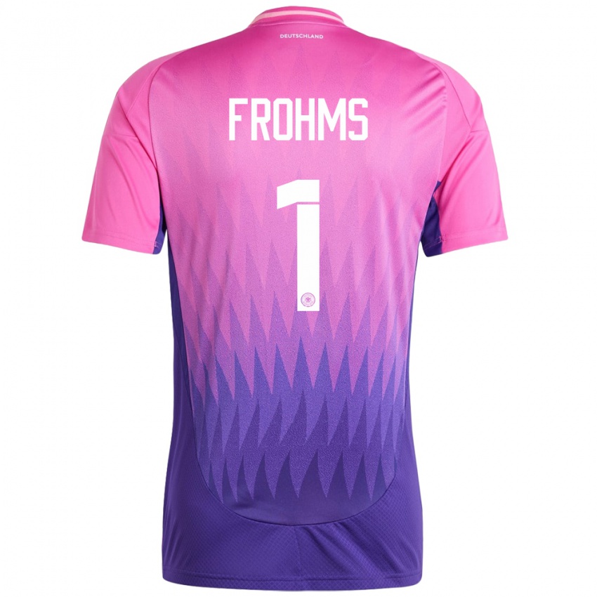 Heren Duitsland Merle Frohms #1 Roze Paars Uitshirt Uittenue 24-26 T-Shirt