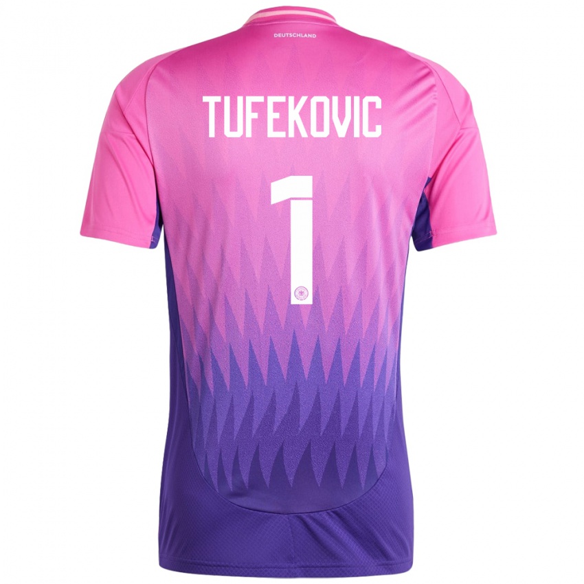 Heren Duitsland Martina Tufekovic #1 Roze Paars Uitshirt Uittenue 24-26 T-Shirt