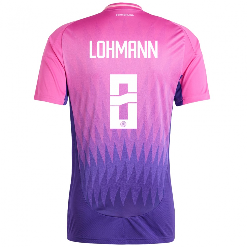 Heren Duitsland Sydney Lohmann #8 Roze Paars Uitshirt Uittenue 24-26 T-Shirt