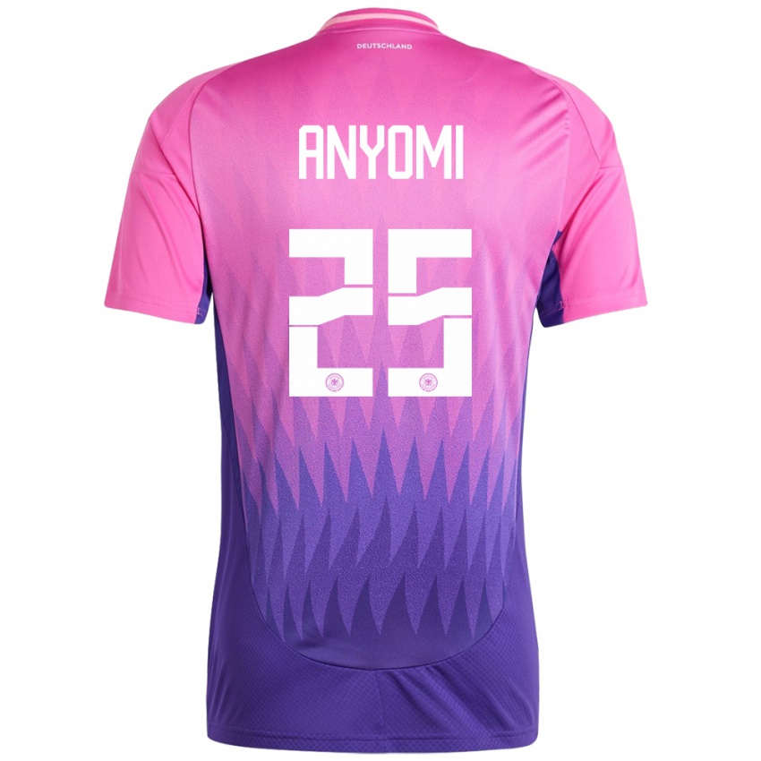 Heren Duitsland Nicole Anyomi #25 Roze Paars Uitshirt Uittenue 24-26 T-Shirt