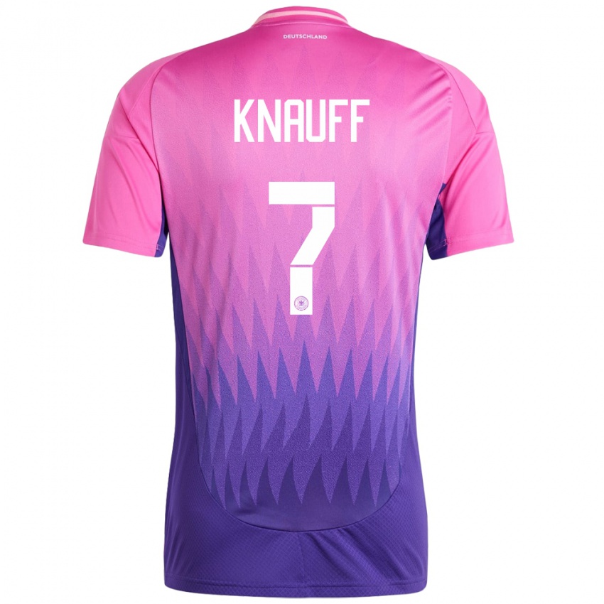Heren Duitsland Ansgar Knauff #7 Roze Paars Uitshirt Uittenue 24-26 T-Shirt