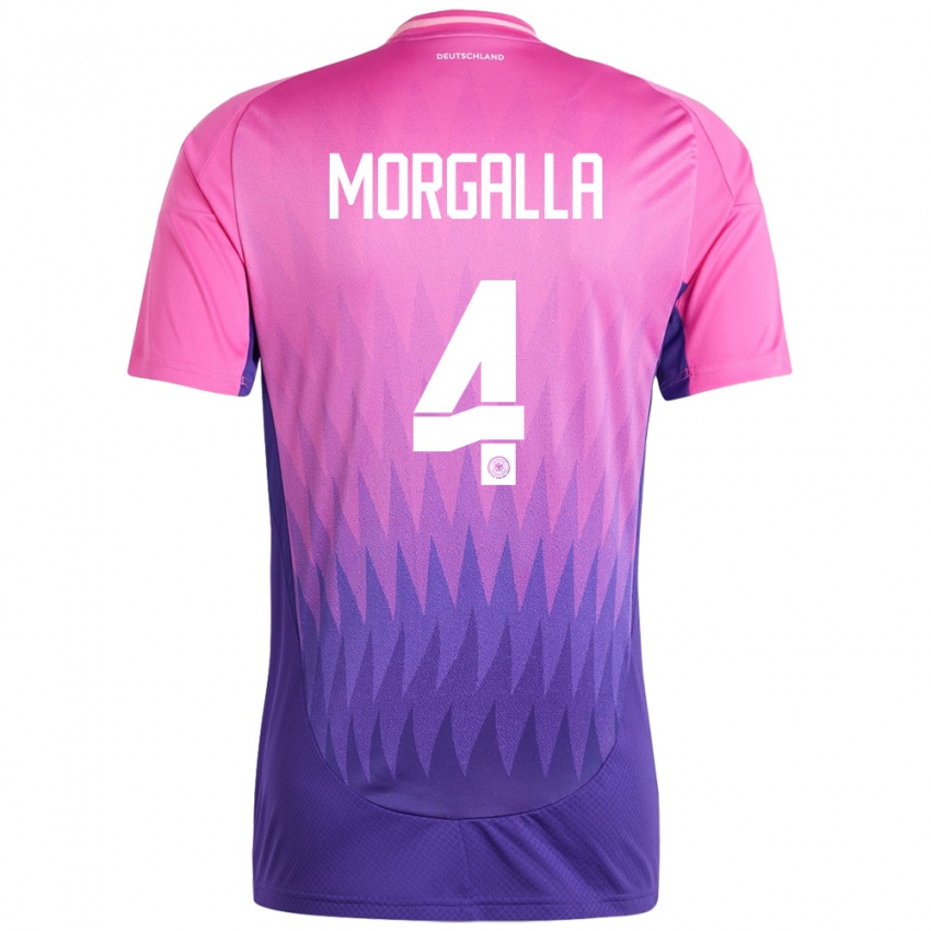 Heren Duitsland Leandro Morgalla #4 Roze Paars Uitshirt Uittenue 24-26 T-Shirt