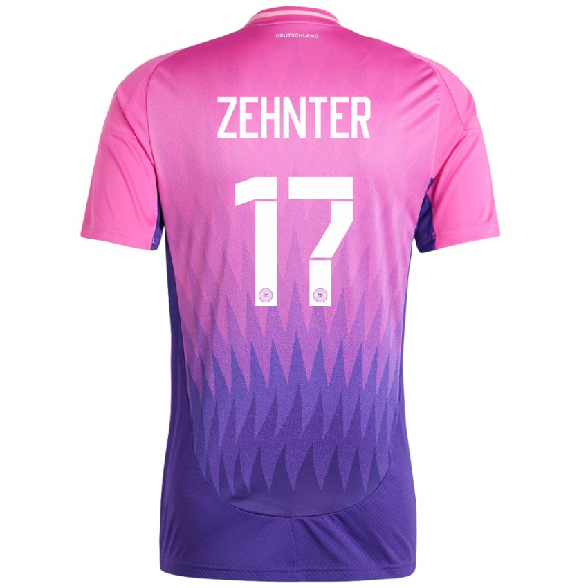 Heren Duitsland Aaron Zehnter #17 Roze Paars Uitshirt Uittenue 24-26 T-Shirt