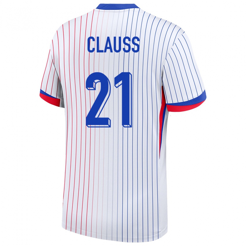 Heren Frankrijk Jonathan Clauss #21 Wit Uitshirt Uittenue 24-26 T-Shirt