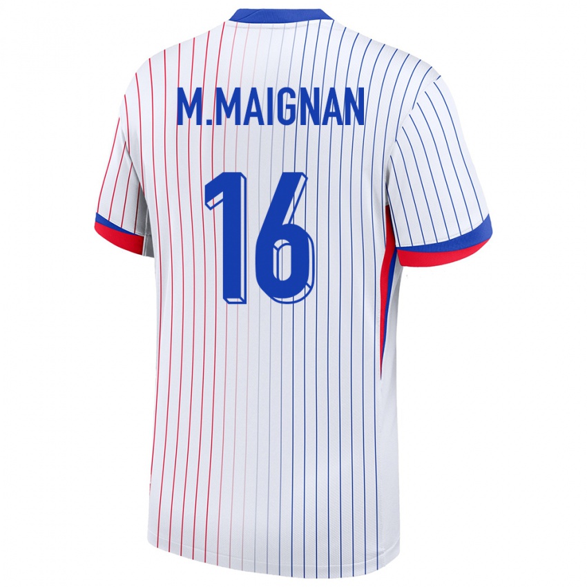 Heren Frankrijk Mike Maignan #16 Wit Uitshirt Uittenue 24-26 T-Shirt