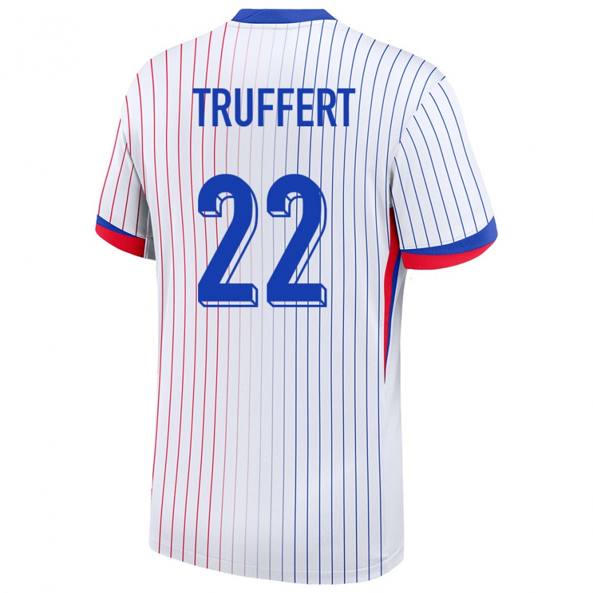 Heren Frankrijk Adrien Truffert #22 Wit Uitshirt Uittenue 24-26 T-Shirt