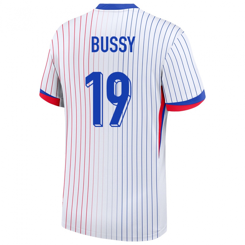 Heren Frankrijk Kessya Bussy #19 Wit Uitshirt Uittenue 24-26 T-Shirt