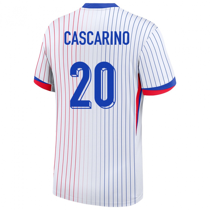 Heren Frankrijk Delphine Cascarino #20 Wit Uitshirt Uittenue 24-26 T-Shirt