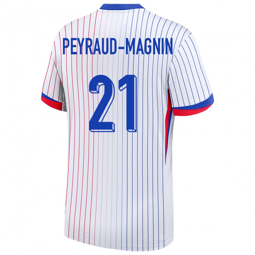 Heren Frankrijk Pauline Peyraud Magnin #21 Wit Uitshirt Uittenue 24-26 T-Shirt