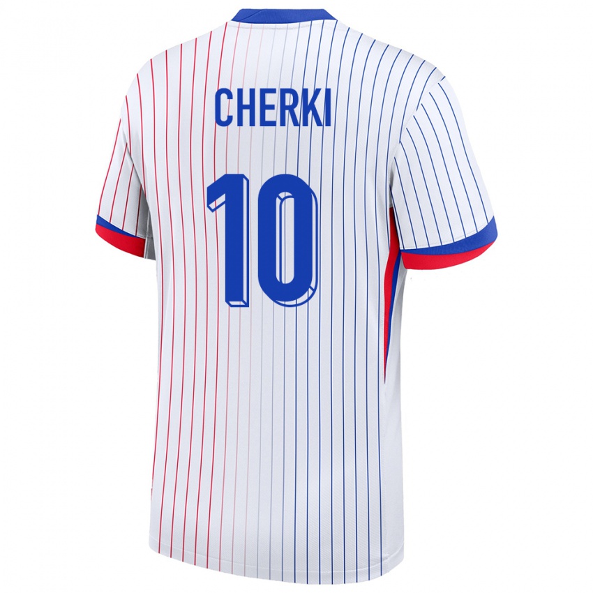 Heren Frankrijk Rayan Cherki #10 Wit Uitshirt Uittenue 24-26 T-Shirt