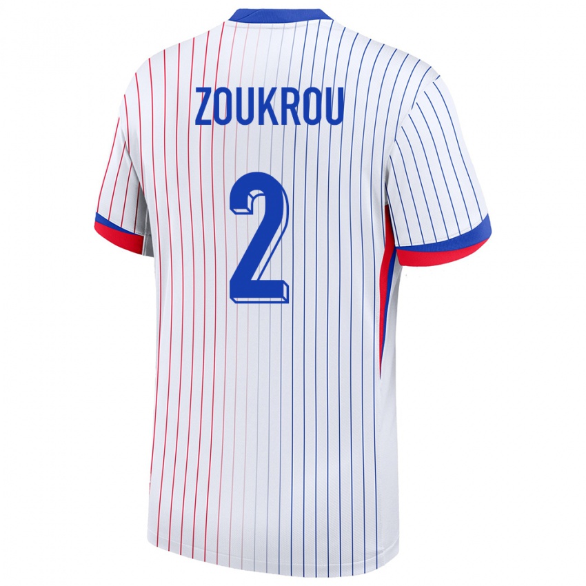 Heren Frankrijk Tanguy Zoukrou #2 Wit Uitshirt Uittenue 24-26 T-Shirt