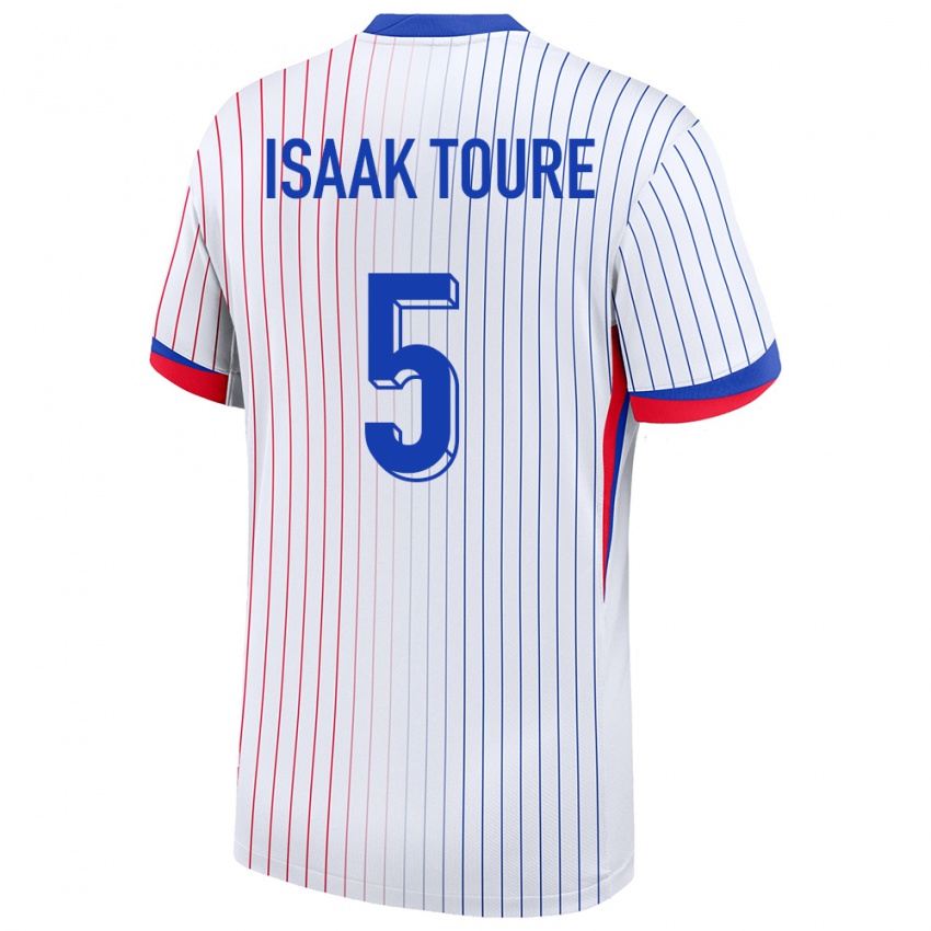 Heren Frankrijk Souleymane Isaak Toure #5 Wit Uitshirt Uittenue 24-26 T-Shirt