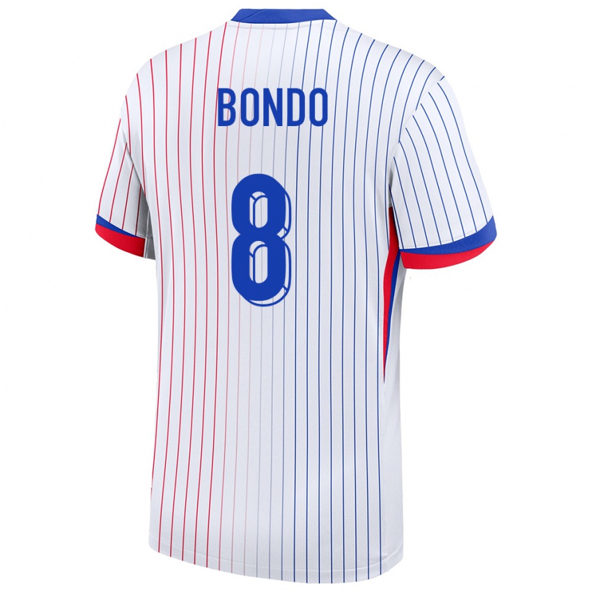 Heren Frankrijk Warren Bondo #8 Wit Uitshirt Uittenue 24-26 T-Shirt