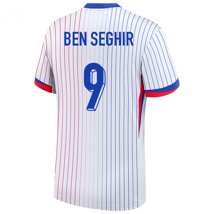 Heren Frankrijk Salim Ben Seghir #9 Wit Uitshirt Uittenue 24-26 T-Shirt