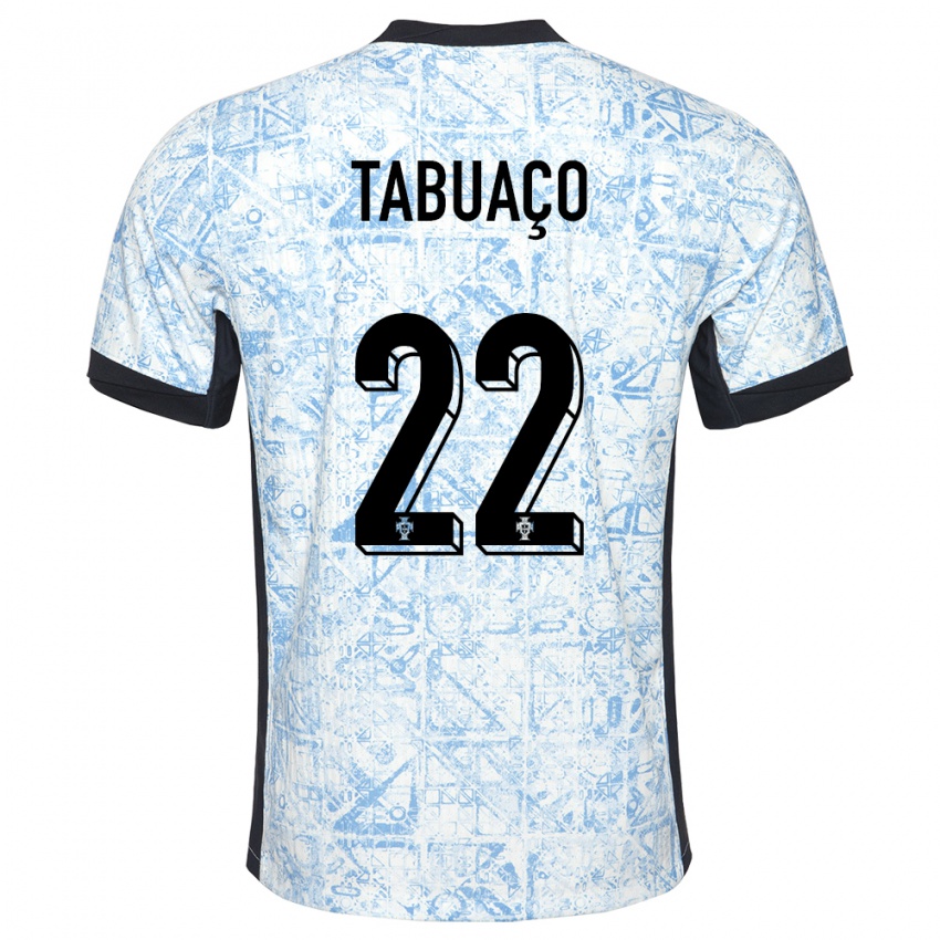 Heren Portugal Goncalo Tabuaco #22 Crème Blauw Uitshirt Uittenue 24-26 T-Shirt