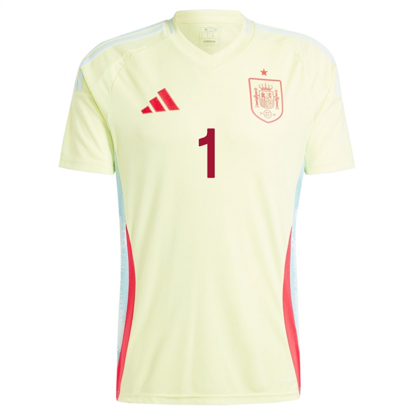 Heren Spanje Dolores Gallardo #1 Geel Uitshirt Uittenue 24-26 T-Shirt